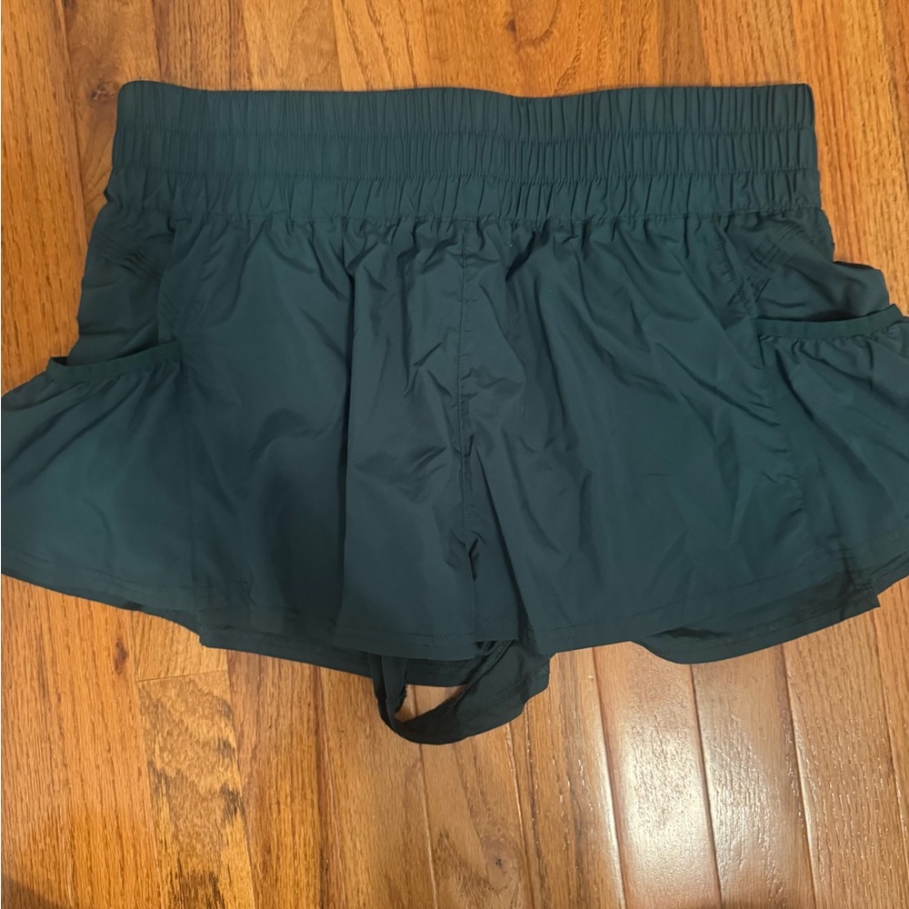 Free People Movement Get Your Flirt On Shorts Evergreen Green XL